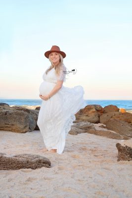 Maternity photography session in Marineland Beach, Florida.
